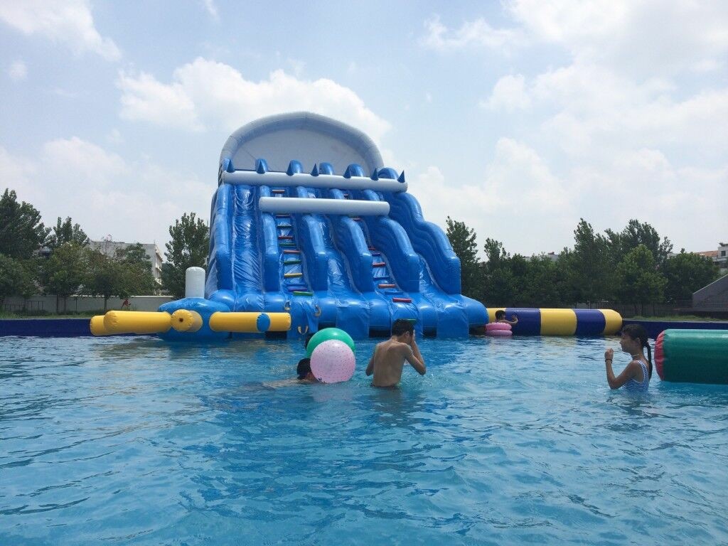 Buy cheap Durable Red / Blue Inflatable Water Park 0.9mm PVC Tarpaulin For Entertainment product