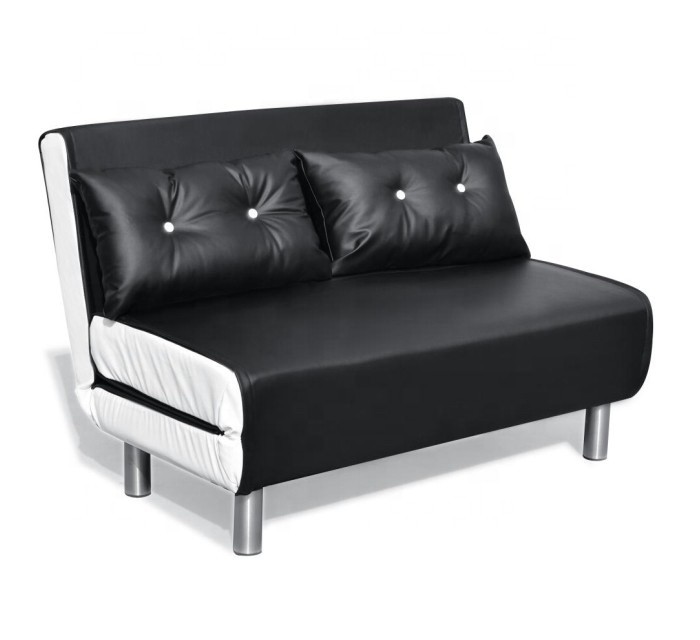 Buy cheap Pu Leather Folding Chair Sofa Bed Black White With Metal Legs from wholesalers
