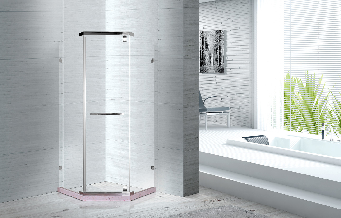 Buy cheap Pivot Door 900*900*1900mm Quadrant Shower Enclosure product