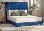 Buy cheap Upholstered Platform Sleigh Bed , European Style Tufted Platform Bed Frame from wholesalers