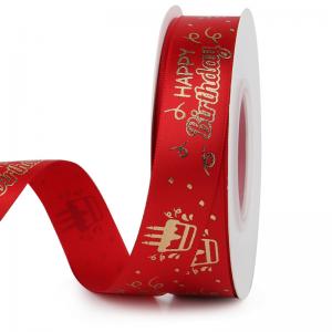 Buy cheap 3 inch happy birthday letter taps printed for birthday party Polyester Material Satin Ribbon product