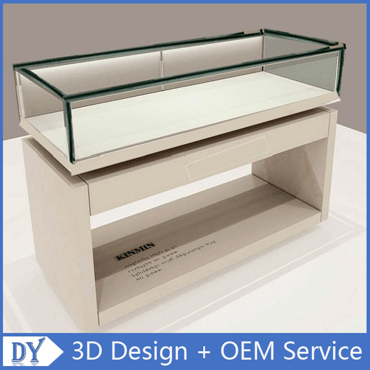 Buy cheap Nice Standard Size Matte White Wooden Glass Display Plinth With Led Strip Lights from wholesalers