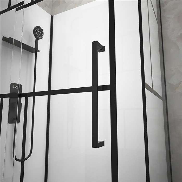 Buy cheap Square Bathroom Shower Cabins White Acrylic ABS Tray Black Painted 1100*80*225cm from wholesalers