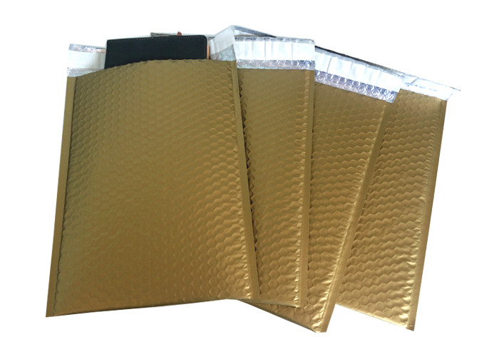 Fashionable Gold Matt Aluminum Metallic Foil Bubble Mailers Shipping Gift for sale