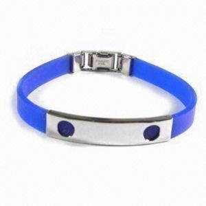 Buy cheap Wristband with Metal Clasp, Made of 100% Silicone, Customized Logos and Colors Available product
