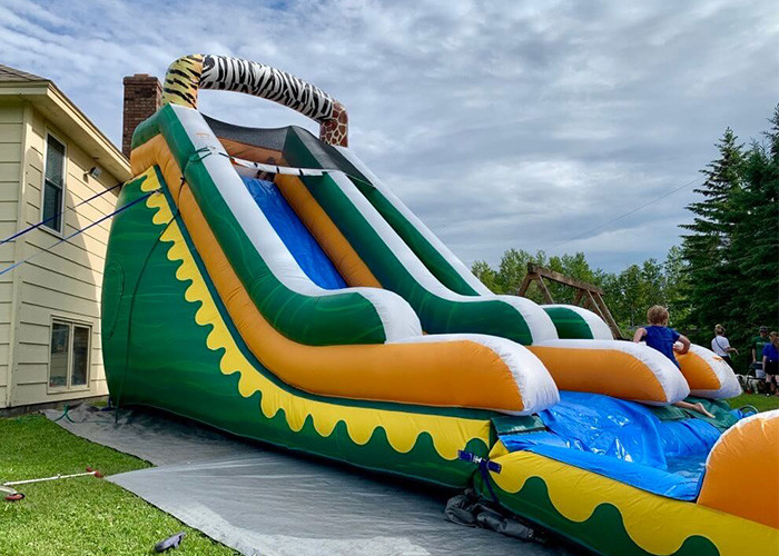 Buy cheap Commercial High Quality Giant Adults N Kids Yellow Inflatable Jungle Water Slides With Pool from wholesalers