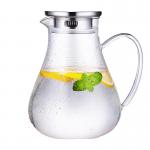 Buy cheap Clear Tempered Glass Water Pitcher Iced Tea Carafe With Stainless Steel Lid from wholesalers