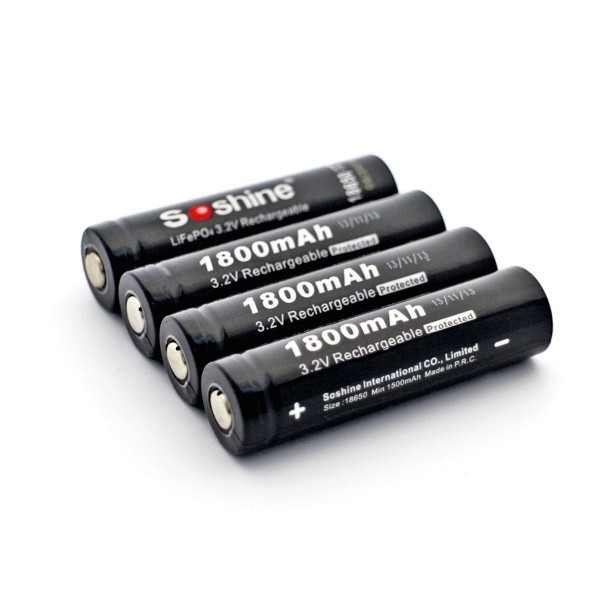 Buy cheap Soshine 18650 LiFePO4 3.2V Protected Battery :1800mAh product