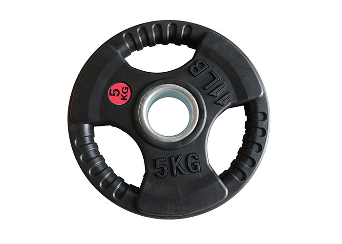 Buy cheap Black Gym Fitness Accessories / Fixed Rubber Weight Plate For Body Building from wholesalers