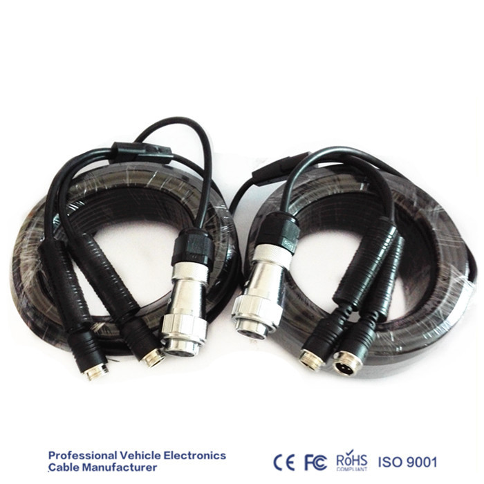 Buy cheap 5 Pin Coiled Trailer Cable For Monitoring System With Metal Plug Shieled Vehicle Mobile Camera product