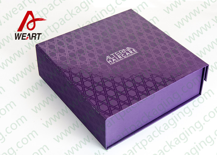 Buy cheap UV Varnish Automatic Purple Gift Foldable Paper Boxes With Lids from wholesalers