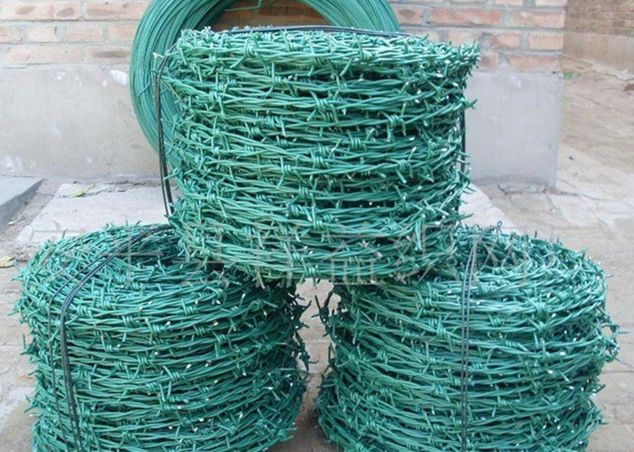 Buy cheap Twist weaving pvc coated green High Tensile Barbed Wire Fence from wholesalers