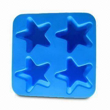 Quality Silicone Ice Cube Tray in Star Shape, Made of 100% Food-Grade Silicone, Passed SGS/FDA/LFGB Test for sale