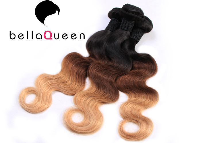Buy cheap Indian Virgin Ombre Remy Hair Extensions , Body Wave Human Hair Weave from wholesalers