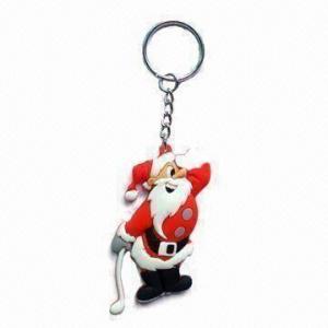 Buy cheap PVC Keychain in Santa Claus Design, Popular for Christmas Gifts, Customized Designs are Welcome product