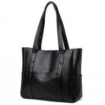 Buy cheap Black Classic Zipper Ladies Tote Bags With PU Leather from wholesalers