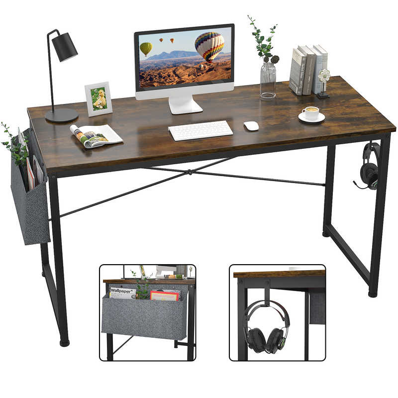 Buy cheap 28inch height 47 Inch Computer Desk Home Office Study Desk With Storage Bag from wholesalers