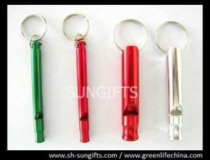 Buy cheap Aluminum colorful stick shape whistles with key ring best promotional item product