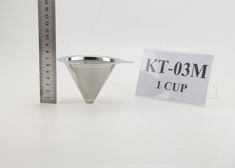 Portable Coffee Metal Dripper / Cone Coffee Filter Customized Logo