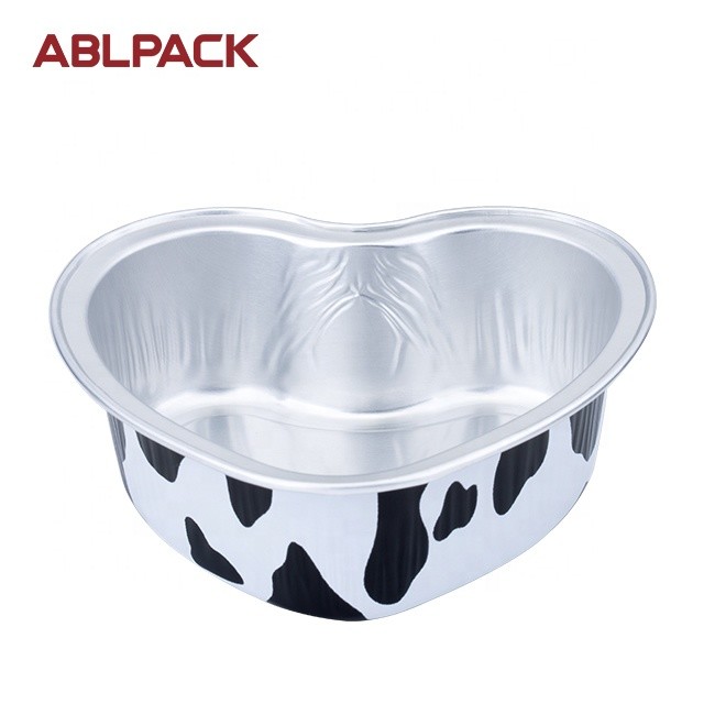 Buy cheap ABL PACK 100ML/3.5oz Romantic Heart Shaped Aluminum Foil Container Cake Box product