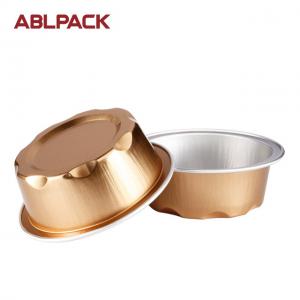 Buy cheap 50ml Black and Gold Foil Container Selling Aluminum Foil Baking Cup Disposable food containers aluminium takeaway product