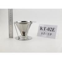 Paperless Stainless Steel Coffee Dripper With 1-2 Cups Capacity , Custom Logo