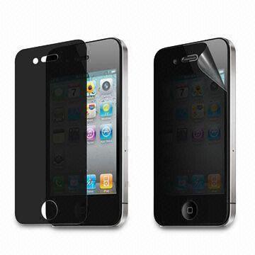 Quality Privacy Screen Protectors for iPhone 4, Made of PET, Prevents Glare for sale