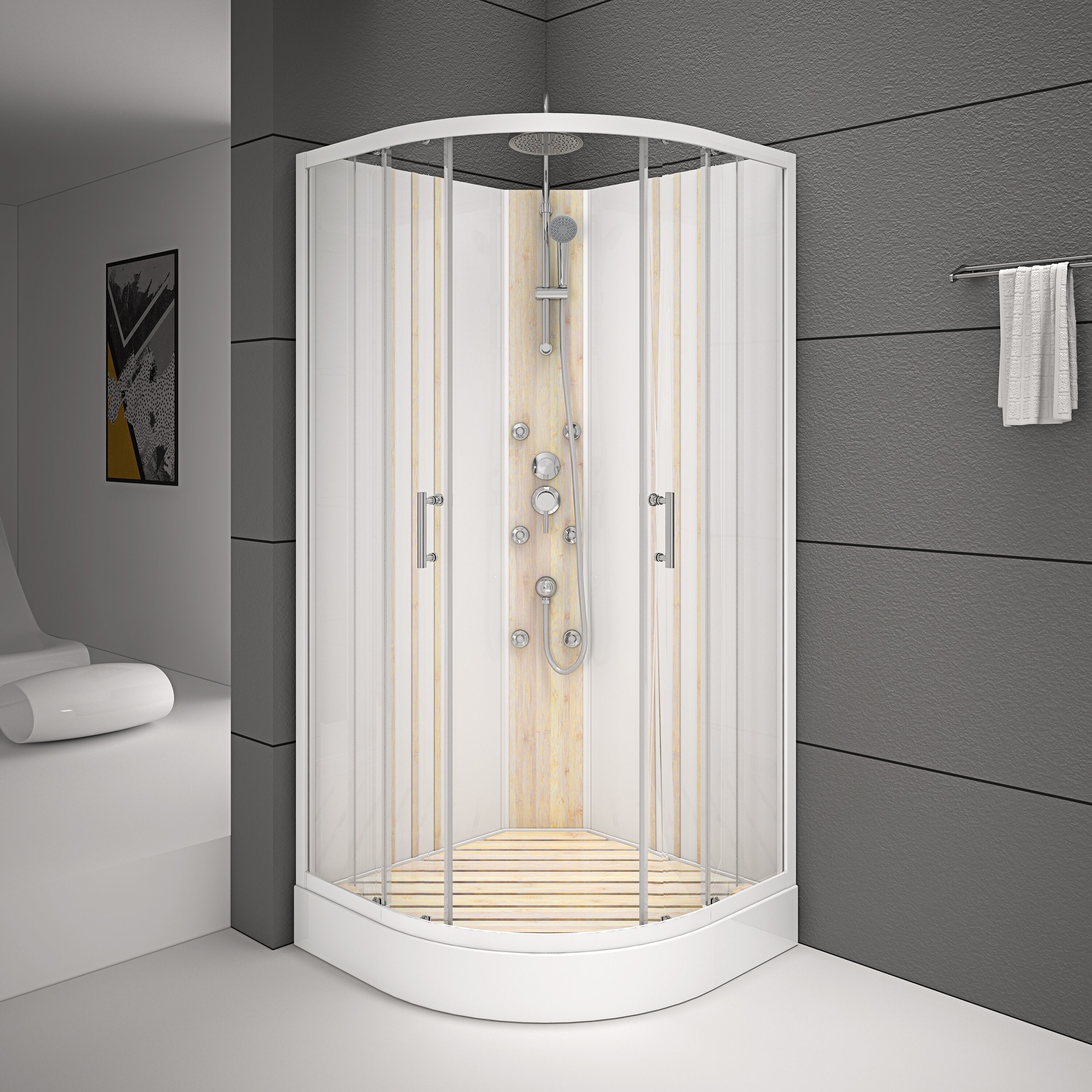 Buy cheap Bathroom Shower Cabins White Acrylic ABS Tray product