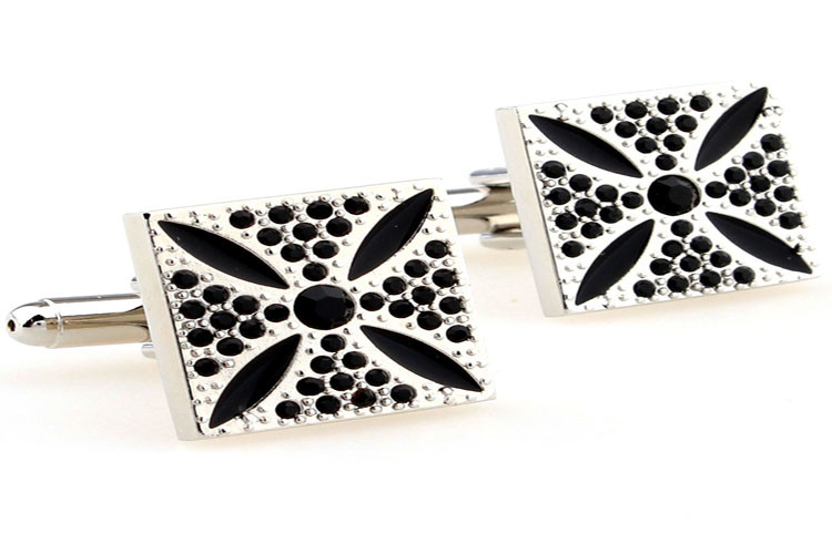 White Nickel Free Stainless Steel Cufflinks With Die Casted And Plated Process