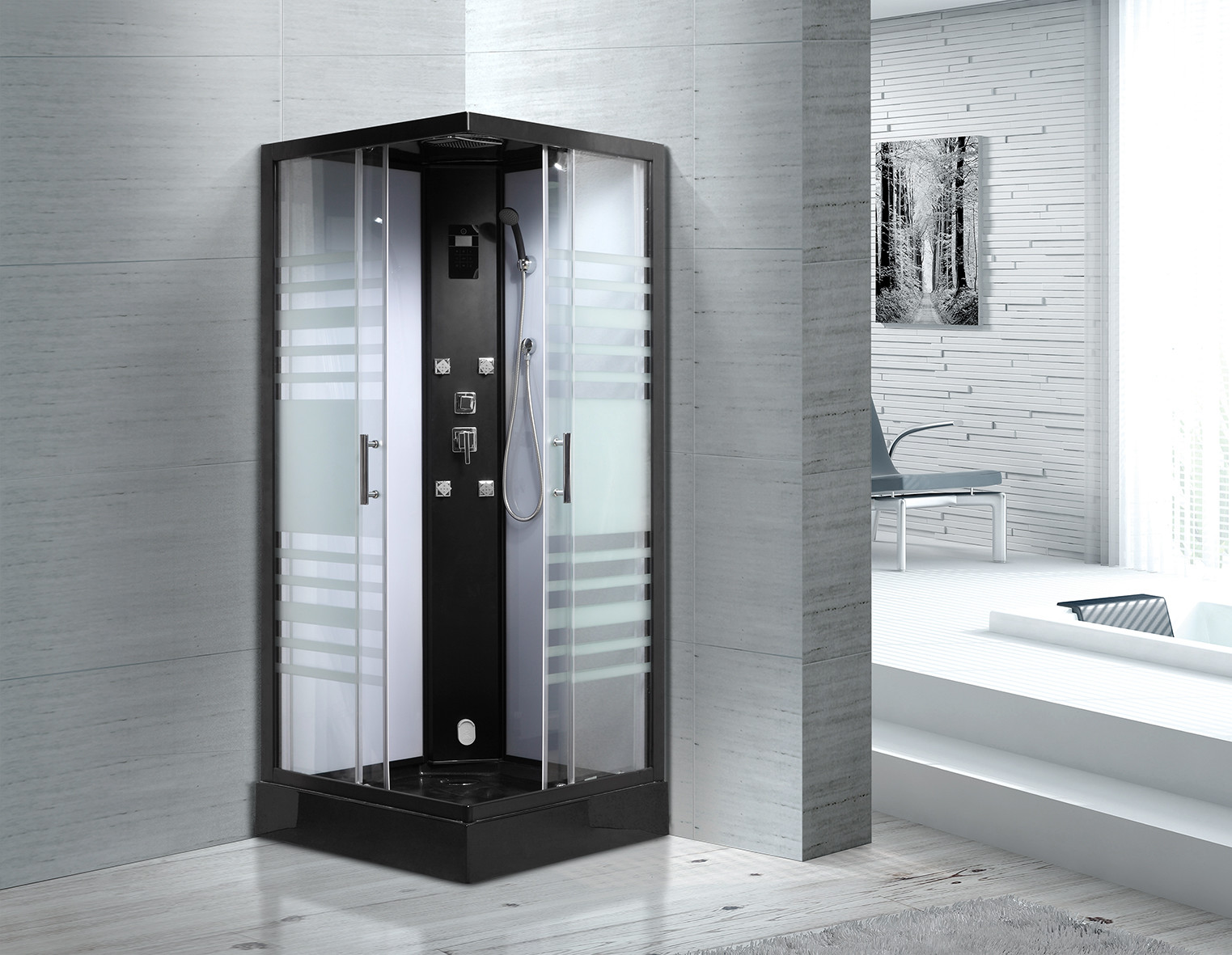 Buy cheap Matt Black Profiles Sliding Glass Door Shower Enclosure Kits For Star-Rated Hotels product