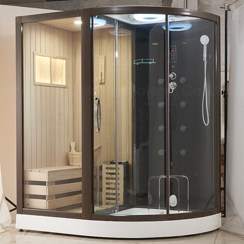 Buy cheap Dry Sauna Combined Wet Steam Room Wooden Sauna Cubicle With Shower Cabin from wholesalers