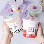 Buy cheap Disposable logo custom 8oz clear ice cream boba container wholesale plastic dessert cup from wholesalers