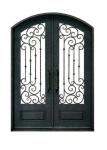 Buy cheap Double Swing Ornamental Iron Parts Exterior Iron Front Doors European Style from wholesalers
