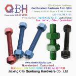Buy cheap QBH PTFE 1070 Red/Blue/Black/Green Coated 1/4-4 ASTM A193 B7 Threaded Rod Stud Bolt With A194-2H Heavy Hex Nut from wholesalers