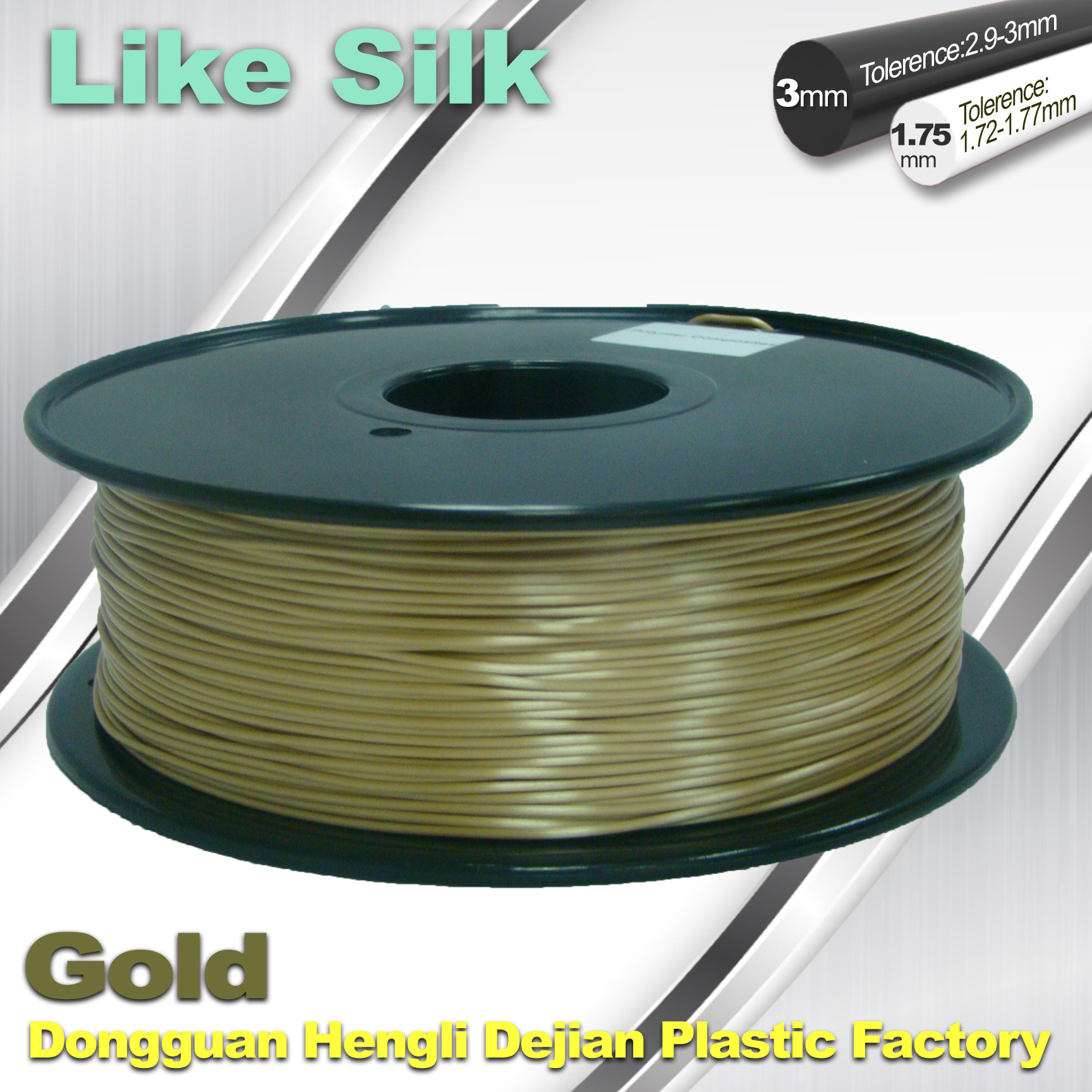 Buy cheap Polymer Composites 3D Printer Filament , 1.75mm / 3.0mm , Gold Colors. Like Silk Filament product
