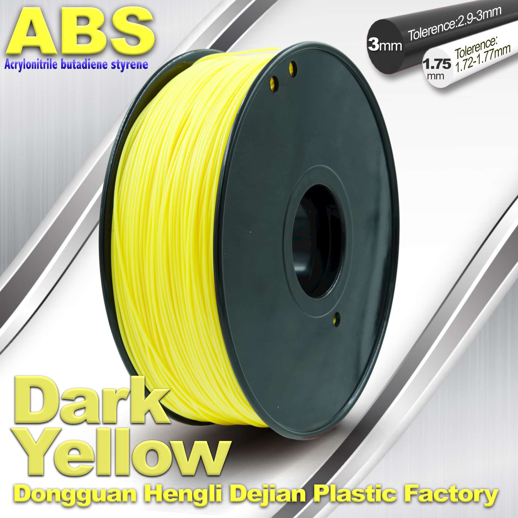 Buy cheap Dark Yellow ABS  Filament ,  Filament 3D Printing Plastic Material 1.75 / 3mm product