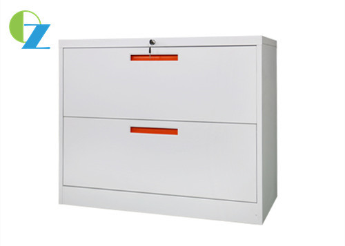 Buy cheap 0.8mm Two Drawers Office Lateral File Cabinets With Red Steel Handle from wholesalers
