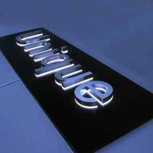 Buy cheap Stainless Steel Restaurant Sign Board Backlit 12VDC For Shop Company Name product