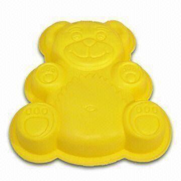 Buy cheap Yellow Bear-shaped Baking Mold, Made of 100% Food-Grade Silicone, Popular for Kitchen Bakeware product