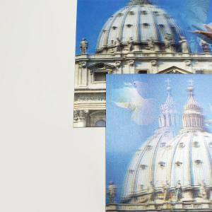 Buy cheap Offset A3/A4 size high quality clear PET 3d- lenticular-printing christmas cards with flip effect or animatio in USA product