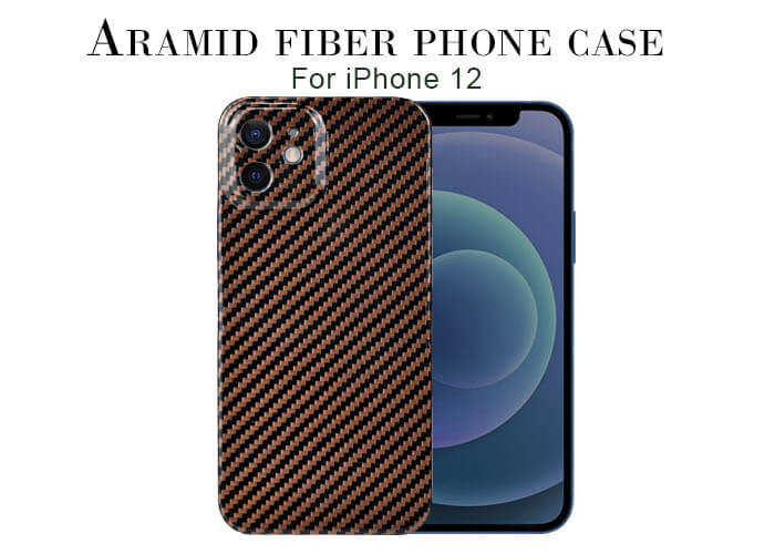 Buy cheap 0.65mm Thickness Ultra Light Glossy Carbon Aramid Fiber iPhone 12 Case from wholesalers