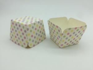 Buy cheap Colorful Dot Square Cupcake Liners Different Patterns Souffle Food Packaging Cups product