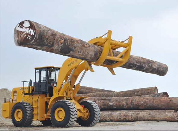 Buy cheap 10 ton 12ton load capacity log loader 12ton wheel loader with log grapple product