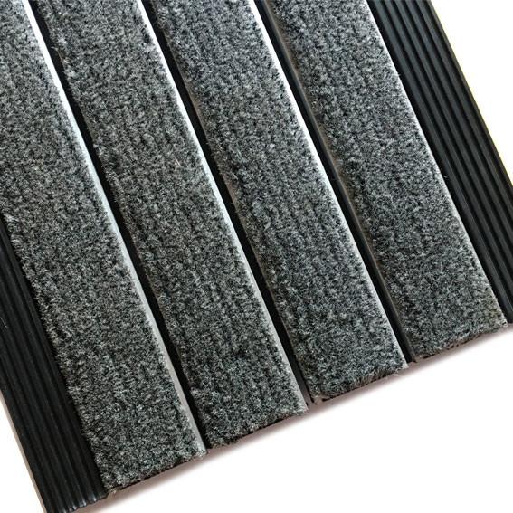 Quality Aluminum Anti Slip Safety Mat Grey Color Entrance Floor Matting 18mm Depth for sale