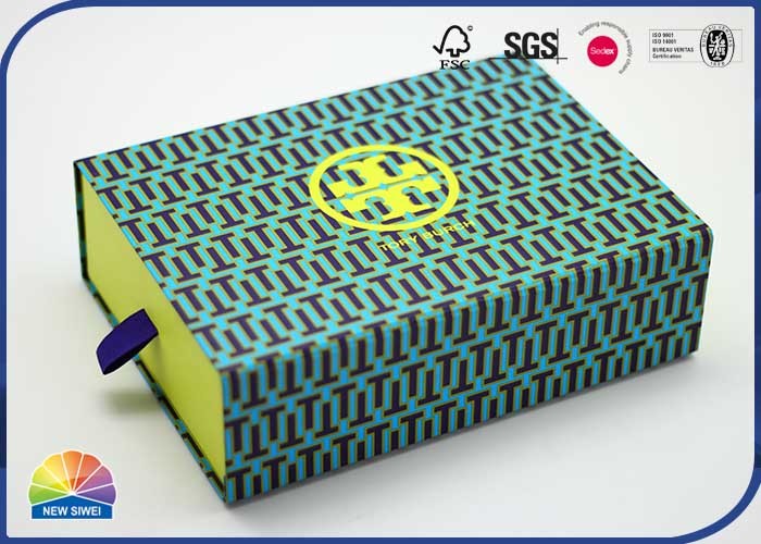 Buy cheap 1200gsm Cardboard Printed Slide Drawer Box Package Ribbon Handle product