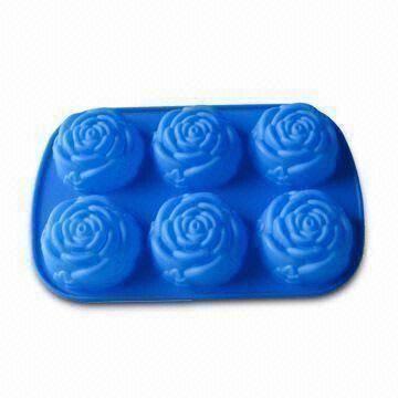 Quality Rose Shape Ice Cube Tray, Comes in Blue, Made of 100% Silicone, arious Shapes are Available for sale