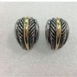 Buy cheap (E-38) Silver Free shipping Gold with Silver Post Hoop Cable Earring from wholesalers