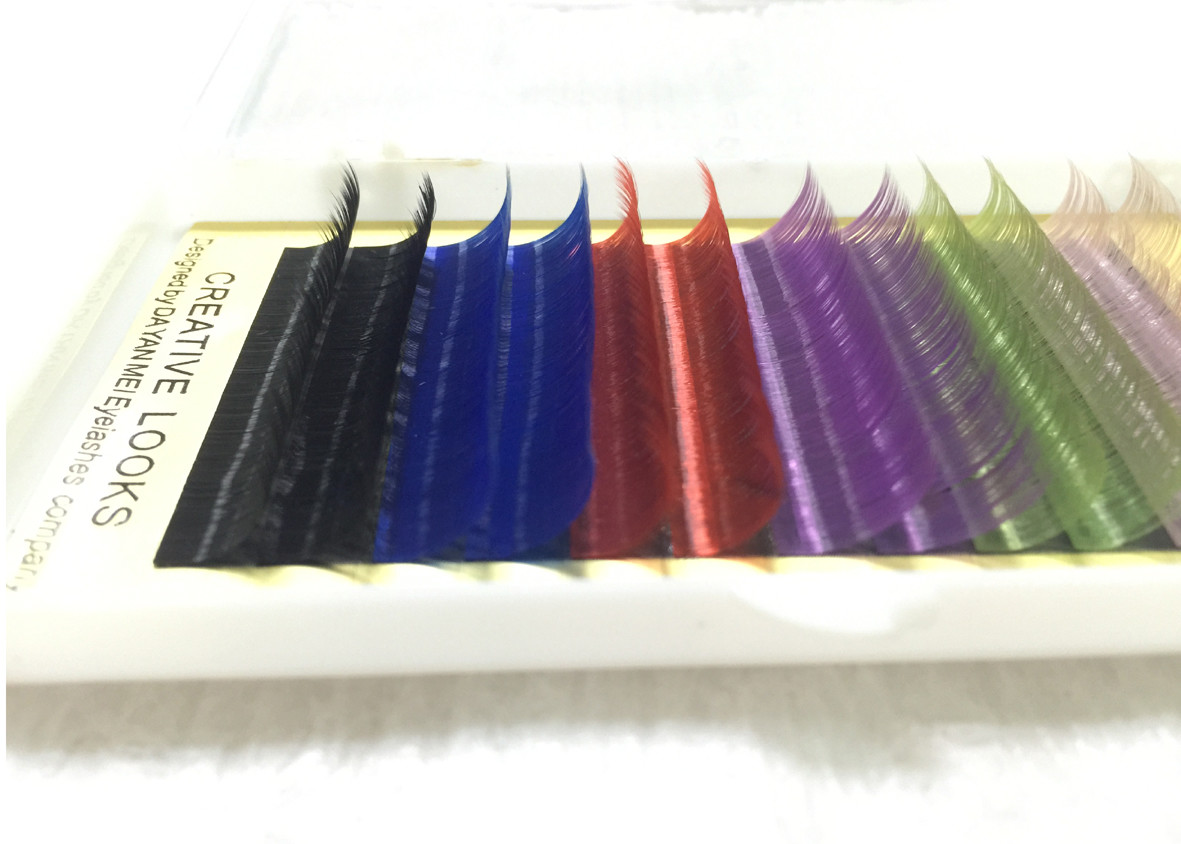Buy cheap Color Rainbow Eyelash Extensions 0.07 False Eyelash Set Individual product