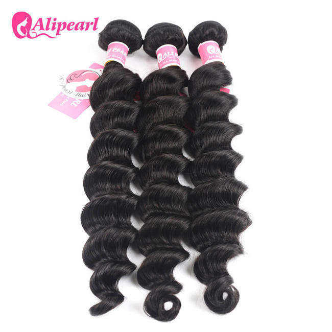 Buy cheap Loose Deep Wave Real Brazilian Hair Bundles , Curly Human Hair Weave product