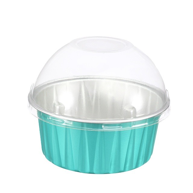 Buy cheap 125ML ABL Round Foil Container With Lid Cake Containers Smooth Wall Aluminium Containers aluminum foil use for food product